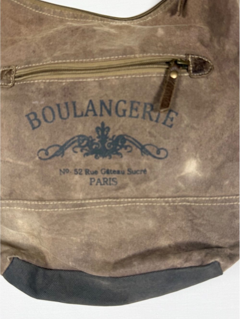 Myra Bag Boulangerie Canvas Leather Cross Body Shoulder Bag